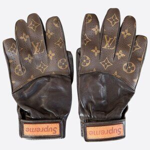 Louis Vuitton Supreme Brown Monogram Baseball Gloves